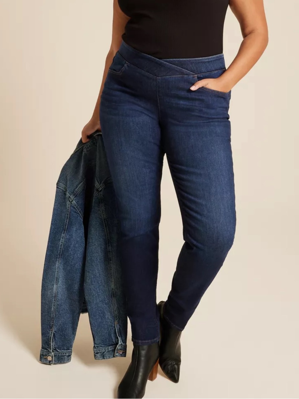 m jeans by maurices Cool Comfort Crossover Pull On Barely Boot Jean 22W short